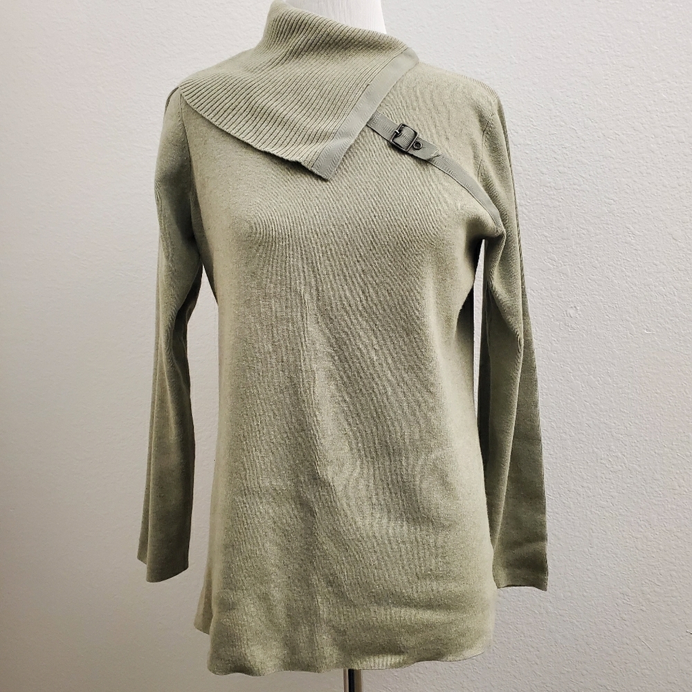 VTG Jeanne Pierre Foldover Collar Sweater Green Medium